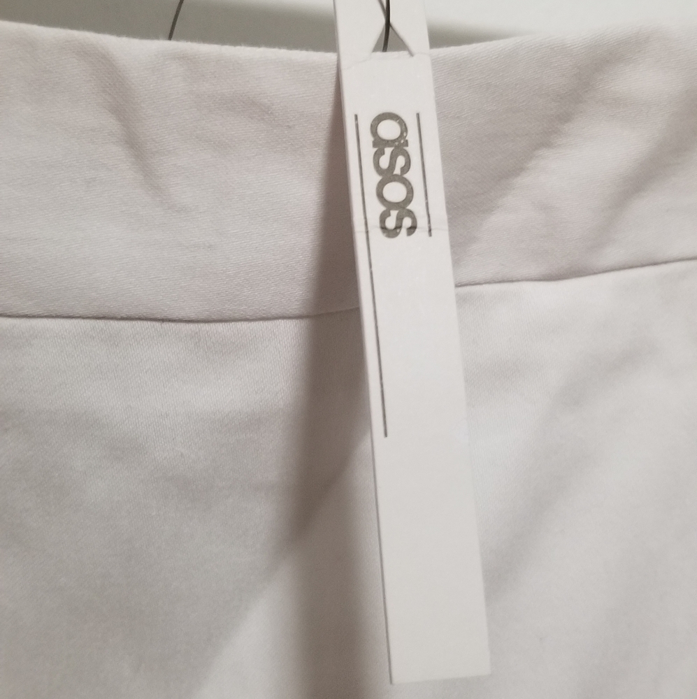 NWT ASOS 🇬🇧 White A-line mini skirt scalloped hem - Picture 3 of 7